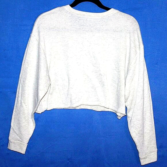 Le lis Collection Grey Smiley Face Cropped Sweatshirt S - Picture 4 of 6